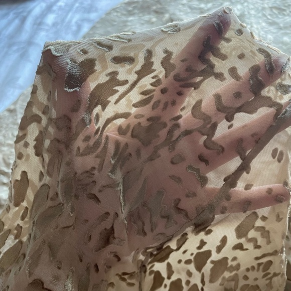 NWOT Soft Surroundings Gold Silk Blend Velvet Burnout Midi Skirt Large Boho Y2K - Picture 7 of 7